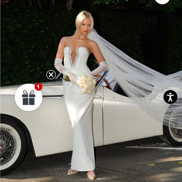 Miss Circle Ivanna White Crystal Embellished Maxi Dress - Picture 4 of 4